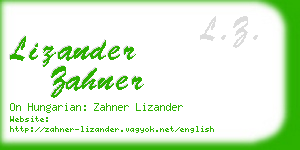 lizander zahner business card